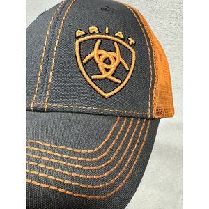 ARIAT Hat Men's Trucker Ball Cap Orange Mesh